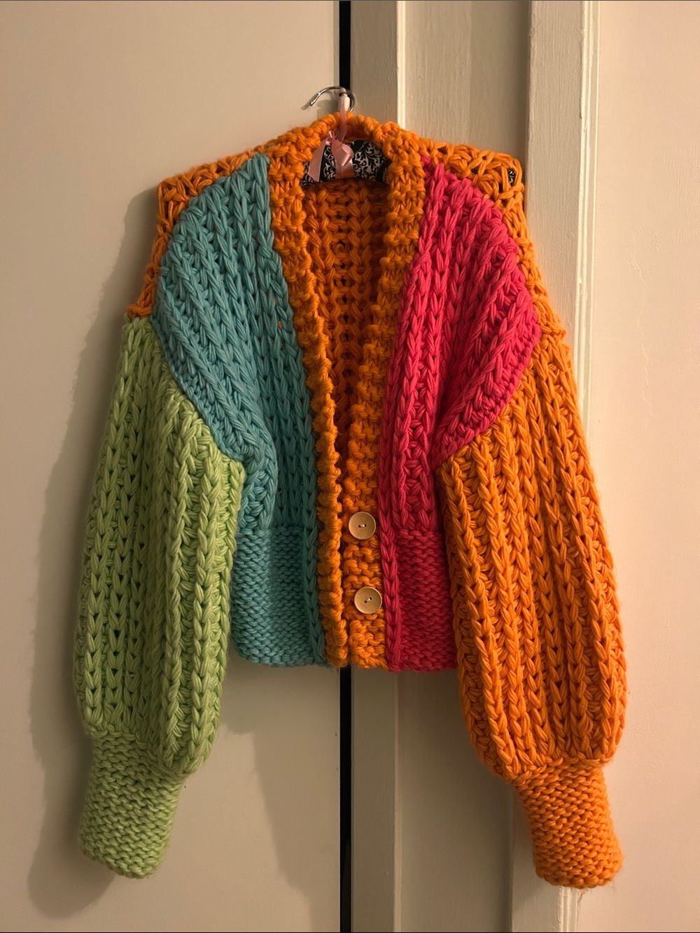 Missguided Multicolor Chunky Knit Cardigan